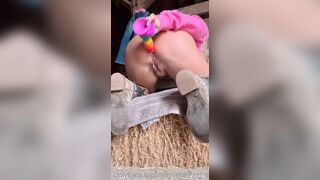 Farmeralirae AKA Farmerali Rainbow Dildo Anal Rides In Barn Onlyfans