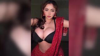 Ms. Sethi Flashes Her Huge Tits In Traditional Indian Outfit