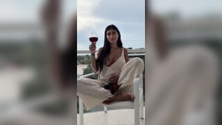 Mia Khalifa Ppv Tits Falling Out While She Smoking And Drinking Wine Onlyfans