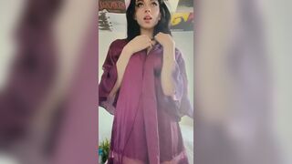 Noemiexlili Seductively Dances In Black Lace Thong
