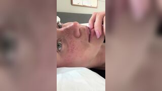 Chyburd Teases In A Black Silk Robe With Her Tits Out