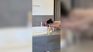 Alinity Playing Her Self With Oil And Showing Us A Peek Of Pussy Lips