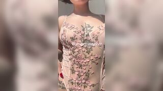 Martina Oliveira Pleasures Her Tight Ass With A Crystal Dildo