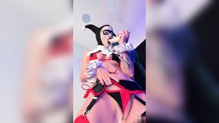 Peach Jars Rides A Thick Dildo As Harley Quinn