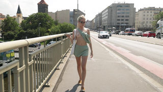 Bralessforever Emma White Green Outfit Public Boob Flash Video Leak